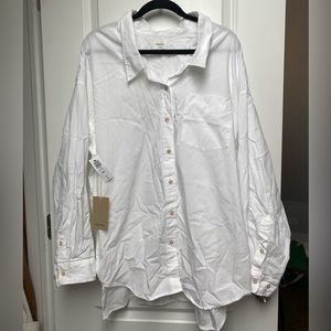 Brand New White Aritzia Oversized Poplin Button Up Sz. XL